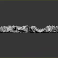 Garden Landscape Design Featuring 3D Square Mountain Terrain And Central Water Area