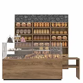 Commercial Bakery Equipment With Wooden Shelves And Display Counter For Breads