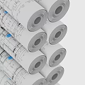 Blue Frame Blueprint Storage Rack With Multiple Layers For Engineering Drawings