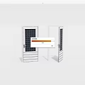 White Swing Doors With Black Grid Pattern And Modern Simple Design For Home