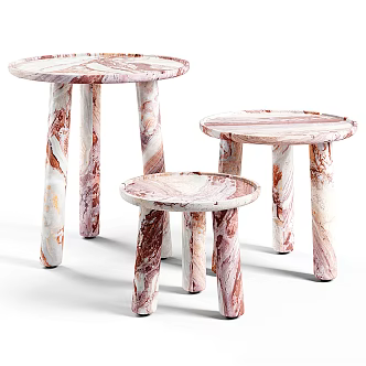 Modern Stool Marble Stool 3d model