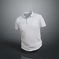 White Polo Shirt With Short Sleeves Classic Casual Design For Daily Wear