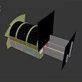 Yellow And Black Arc Shaped Device Structure With White Base Smooth Surface And Panel Design