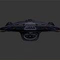 Futuristic Starship Design with Streamlined Structure Red Lighted Engines for Cosmic Exploration Missions