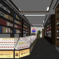 Tobacco and Liquor Store Interior With Shelves Displaying Various Alcohol and Cigarette Products