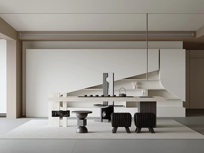 Modern Minimalist Tea Room 3d model