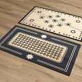 Stylish Square Rugs With Star And Geometric Patterns For Home Decor 3d model