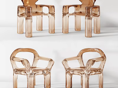 Modern Transparent Acrylic Leisure Chairs With Unique Geometric Design And Elegant Structure 3d model