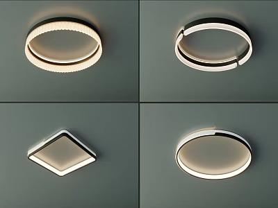 Modern Ceiling Lights With Various Round Square Shapes And Soft Illumination For Contemporary Home Decor 3d model