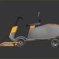 Riding Floor Scrubber With Gray Orange Body Black Seat Handle And Wheels
