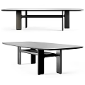 Modern Minimalist Wooden Dining Table With Unique Leg Structure And Smooth Surface