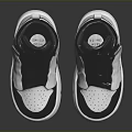 Stylish High Top Black And White Sneakers Featuring Classic Design Elements 3d model
