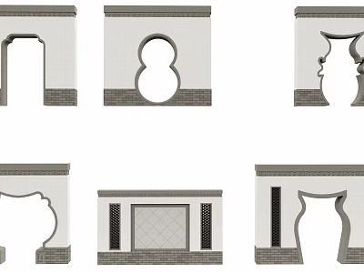 Traditional Door Arches With Various Decorative Shapes And Patterns 3d model