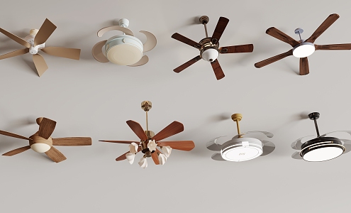 fan chandelier fan light 3d model