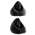 Soft Gray Bean Bag Chair With Plush Fabric For Comfortable Living Room Relaxation