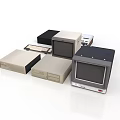 Vintage Electronic Devices Collection Featuring Old Computers Monitors And Keyboards