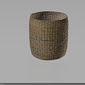 Round Woven Storage Basket With Layered Texture And Natural Fibers For Home Storage