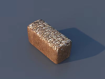 Freshly Baked Whole Grain Brown Bread With Crunchy Seed Surface And Nutty Texture 3d model