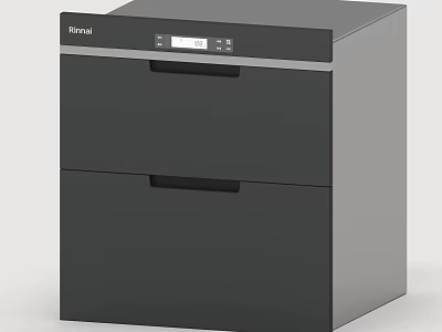 Sleek Rinnai Black Modern Kitchen Appliance With Double Drawer Design 3d model