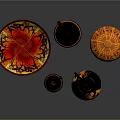 Ancient Greek Pottery Collection With Black Red Figural Designs And Vases Bowls Jars