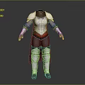 Detailed White And Red Medieval Fantasy Armor 3D Character Costume Design