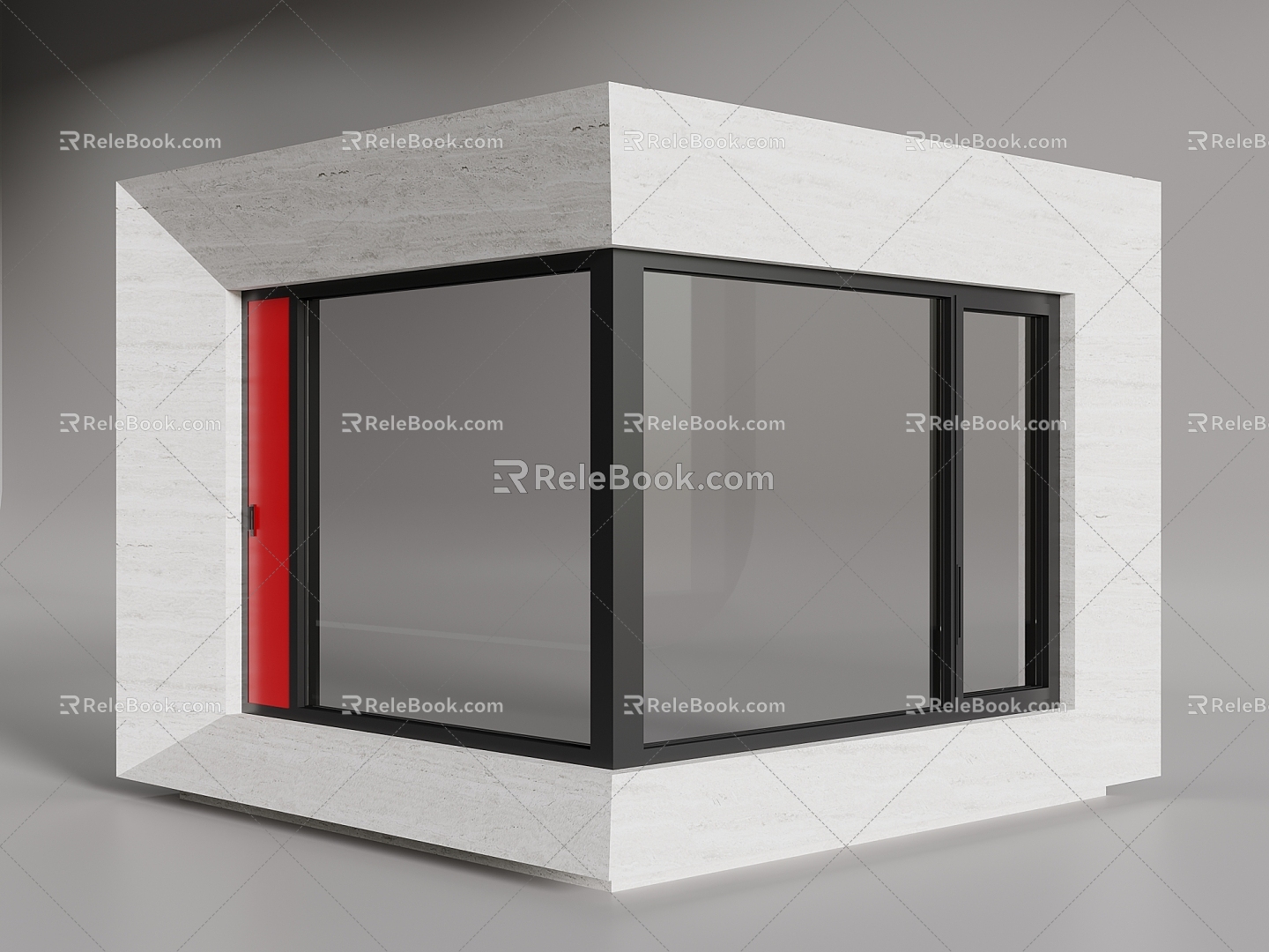 Window corner glass partition 3d model