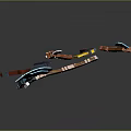 3D Rendered Axe Weapons In Various Colors With Wooden And Metal Parts