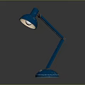 Blue Modern Table Lamp With Adjustable Arm And Round Base White Shade For Home Office
