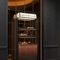 Modern Display Cabinet With Layered Shelves And Ambient Lighting For Home Decor Items