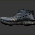 Blue Worn Shoes As Daily Necessities With Shoelaces And Thick Soles
