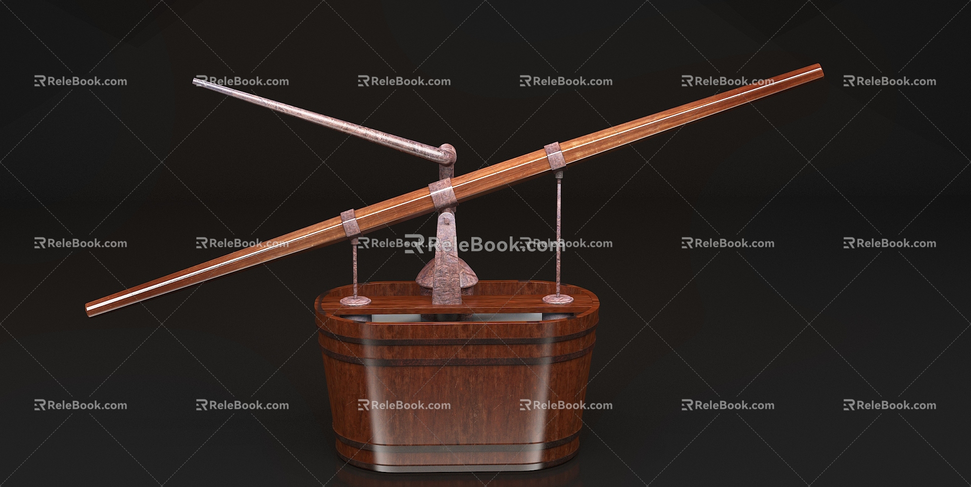 Ancient fire hose water gun water hose fire truck ancient fire equipment sprinkler bucket bucket water shooting fire cultural relics old objects 3d model