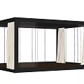 Modern Landscape Pavilion With Transparent Glass Walls And Wooden Floor Design