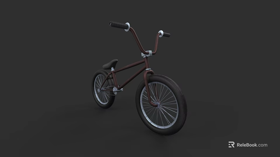 Sleek BMX Bicycle With Metal Frame Black Seat And Large Wheels 3d model 
