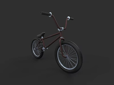 Sleek BMX Bicycle With Metal Frame Black Seat And Large Wheels 3d model