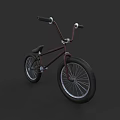 Sleek BMX Bicycle With Metal Frame Black Seat And Large Wheels