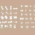 Intricate Carved Arrow Designs With Various Directions And Styles Arranged Neatly
