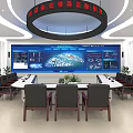 Control Hall Design of Command Center in Monitoring Room 3d model