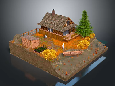 Cartoon Landscape Animation Landscape Rural Landscape Painting Outdoor Landscape Rural Landscape 3d model