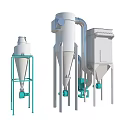 Industrial Processing Equipment With Conical Separators Dryer Piping System And Green Motor