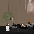 Side Table Tea Table Round Table 3d model
