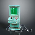 Vintage Green Space Ball Arcade Machine With Screen Buttons And Cables