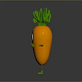 Cartoon Carrot Character With Green Leaves Eyes Mustache Arms and Legs