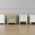 Classic And Modern Bedside Tables In White Green With Wooden Top Designs And Storage Drawers