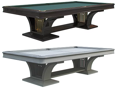 Modern Billiard Tables In Dark And Light Colors With Stylish Bases For Sports Equipment 3d model
