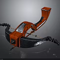 Ancient Red Wood And Metal Bow With Decorative Design And Arrow