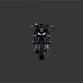 Deep Blue Sport Motorcycle With Orange Accents Green Details And Streamlined Design