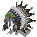 Traditional Feather Jewelry Headpiece With Colorful Decorative Details And Green Accented Feathers