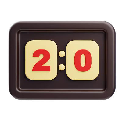 Decorative Number Ornament Set With Red Digits Yellow Panels And Brown Frame 3d model