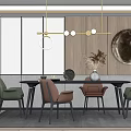 Modern Dining Table and Chair Combination 3d model