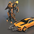Smart Machine Yellow Robot Car Transforming Dual Form Modern Design